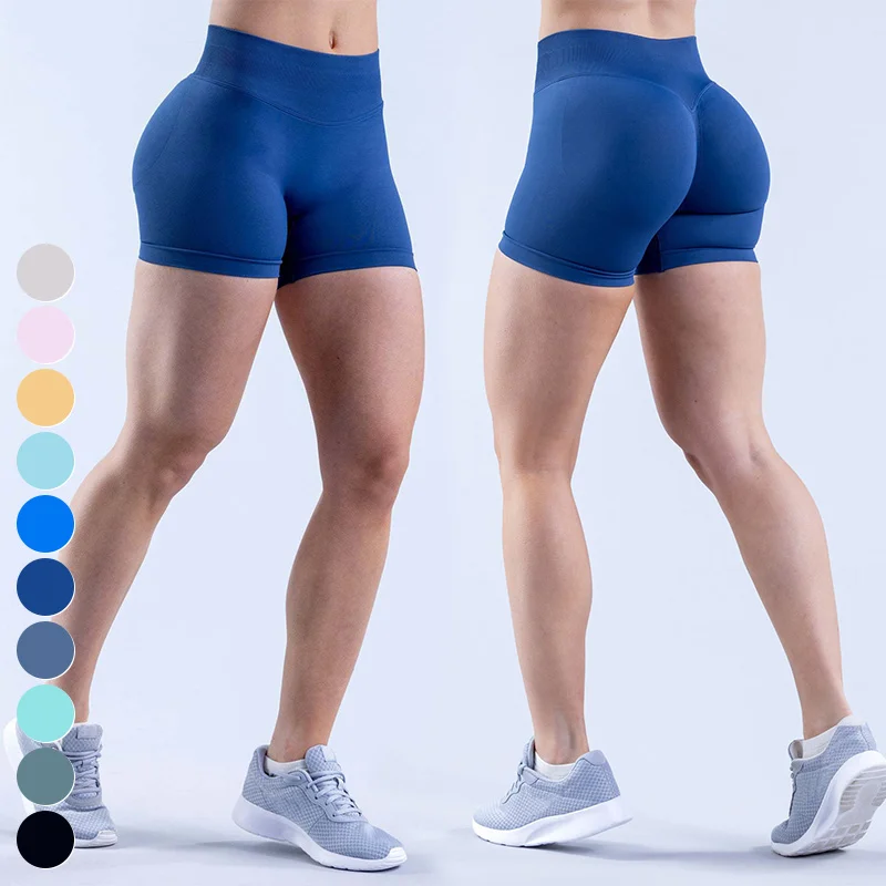 Breathable Quick Dry High Elastic Scrunch Butt Sports Shorts Low Waist Short Gym Fitness Leggings Seamless Yoga Shorts Women