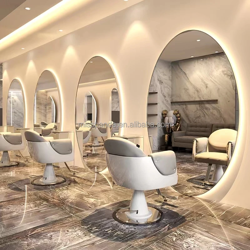 New Design large size double sided styling station with big cabinet barber styling stations salon mirror Top Manufacture