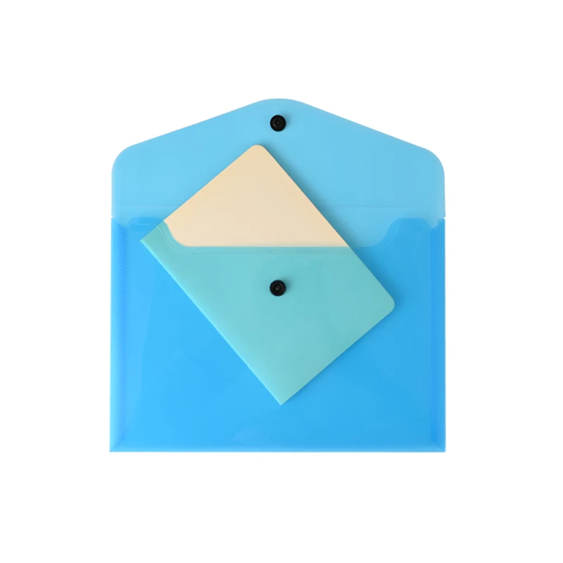 School supplies filing products A5 plastic wallets clear document bag folder with snap button mini clear plastic file folder