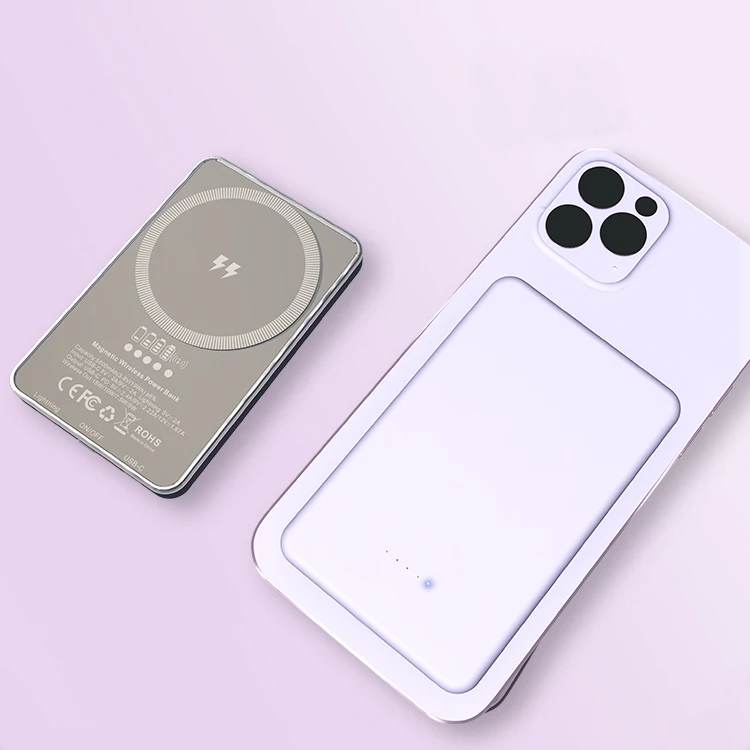 Mini magnetic wireless charger power bank magnets wireless charging power bank 20w magnetic wireless power bank for smart phone