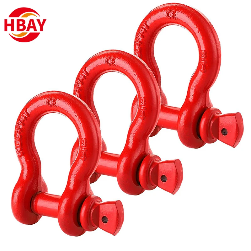 ANYUE Customized G209 Off-road Bow Shackle Screw Pin Heavy Duty High Quality Steel Snap Shackles Spraying Surface Treatment