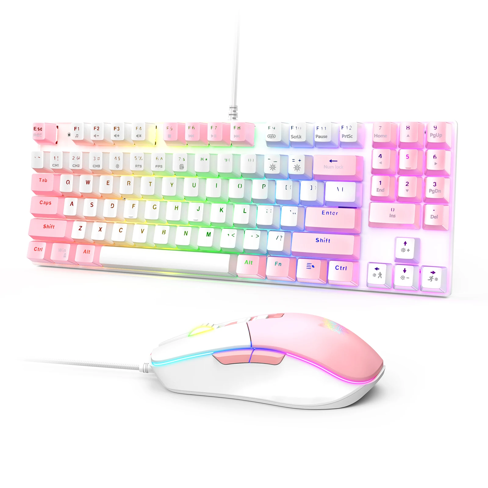 Onikuma G26 + Cw916 розовый игры эргономичная мышь и механик ПК клавиатура Rgb игровая комбо набор для