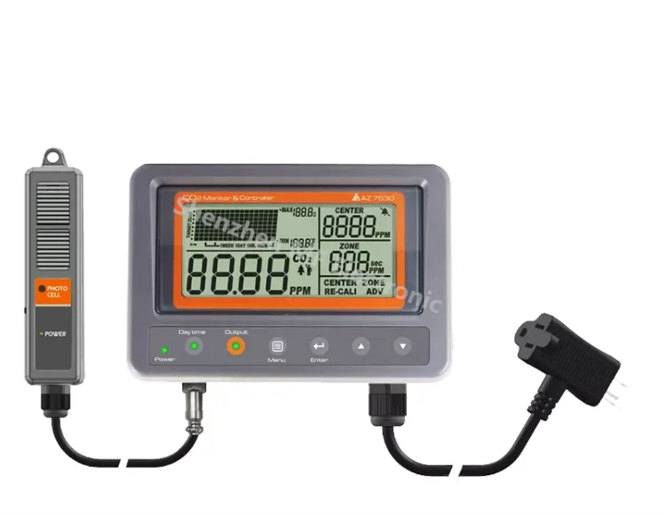 Gas Analyzers CO2 Sensor Controller 0~5000ppm AZ7530 with Audible Alarm Warns CO2 Concentration For Air Quality Detection