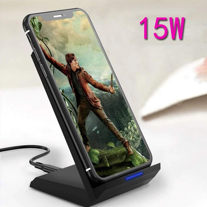 SHANPIN 2021 New arrival qi portable desktop 15W Fast wireless phone charger stand with KC Certificated