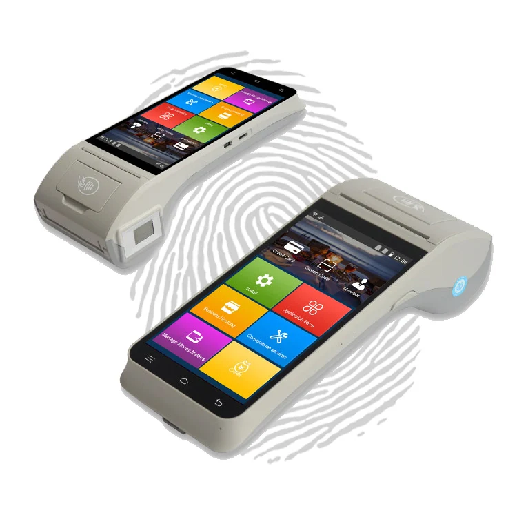 ZCS Z91 Android Mobile POS NFC POS Systems With Barcode Scanner Thermal Printer Support Fingerprint