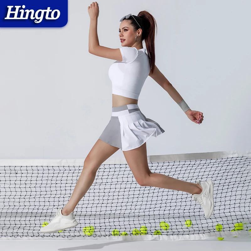 mini tennis apparel Breathable 2 pieces Factory customised sports bra tennis clothing