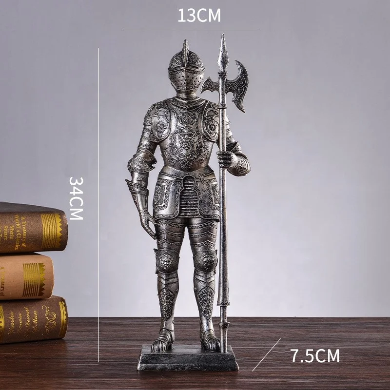 Wholesale Pewter Knight Figurines Medieval Metal Knight Samurai Figurines In Armor