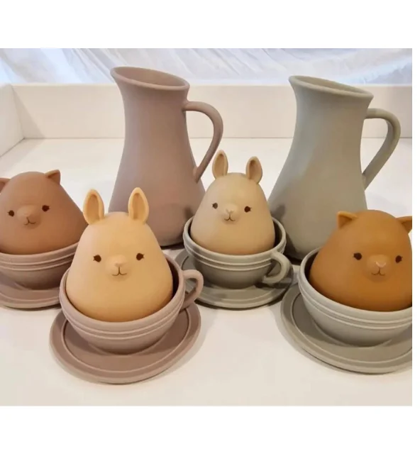 Силиконовые чайные чашки набор игрушек для ванны силиконовые Игрушки чайных чашек Детские Набор