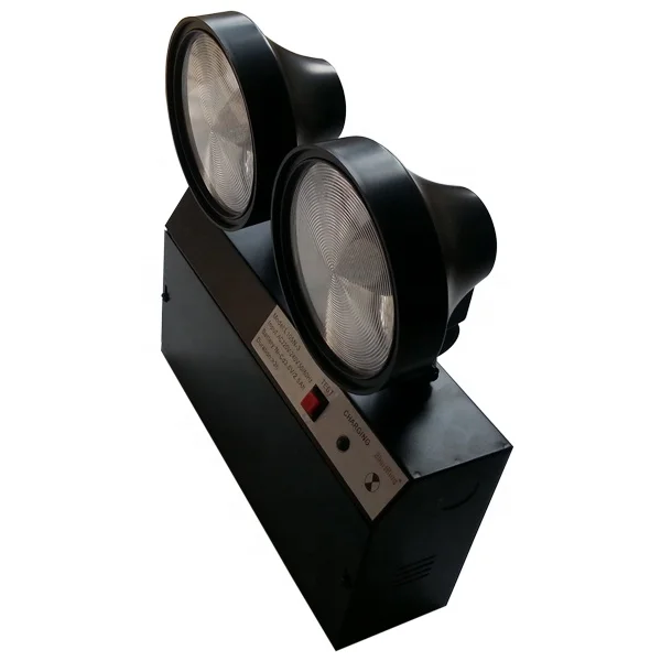 Self-test Luz De Emergencia Long life adjustable Steel Casing 2x2.5w LED Emergency rechargeable Two-head Spotlight