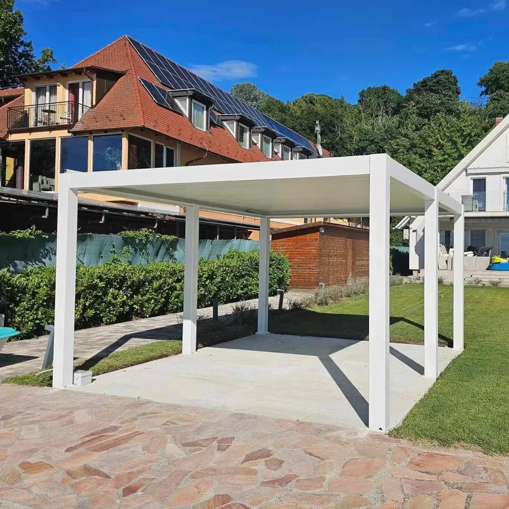 YOUYA Easily Assembled 3*3 3*4 6*3 6*4 Manual Louver Roof Waterproof Sun Shade Outdoor Aluminum Louver Pergola for Garden