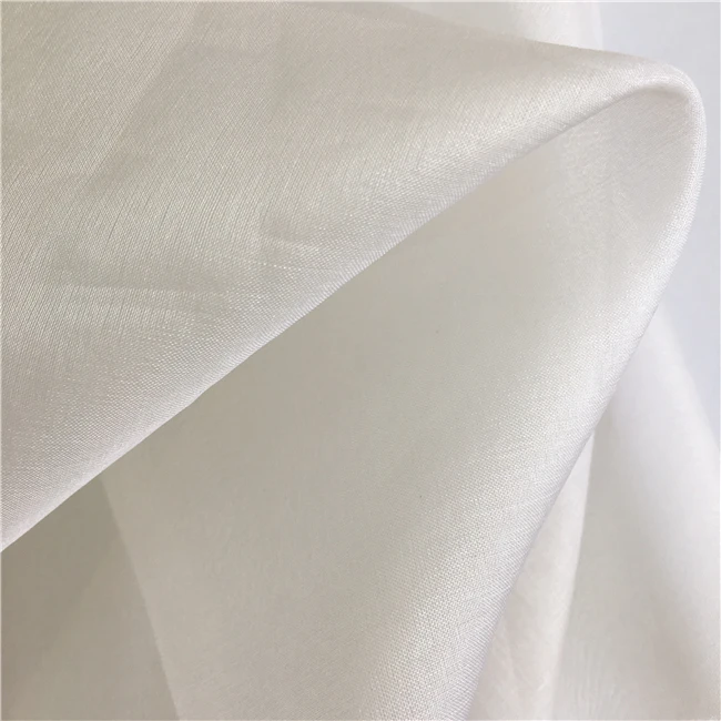 100% Pure Silk 5.5m/m Natural White Silk Organza Fabric PFD Undyed for Bridal Marry Pants Veil Dress