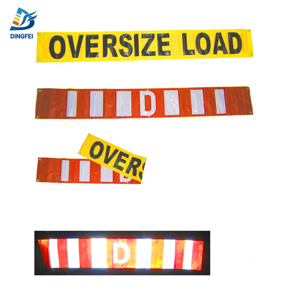 Canada D Oversize Load Double Sided High Intensity Reflective Banner for Flatbed Trailers