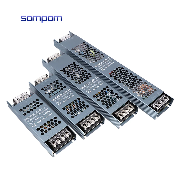 220V AC to DC 24V 150W LED Slim Switching Mode Power Supply 12V/24V 60W 100W 150W 200W 300W 400W Single Output SMPS