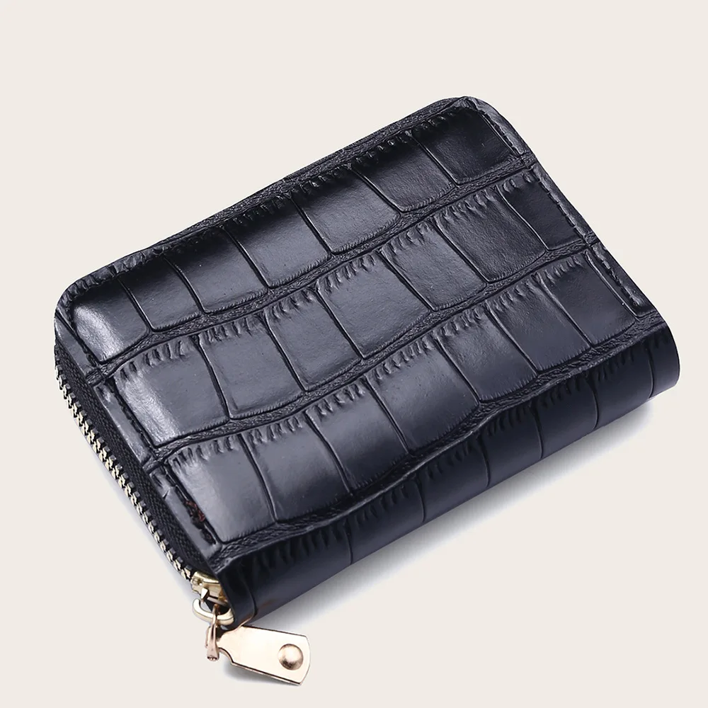 Wholesale card holder wallet women Crocodile multi card holder zipper wallet cardholder