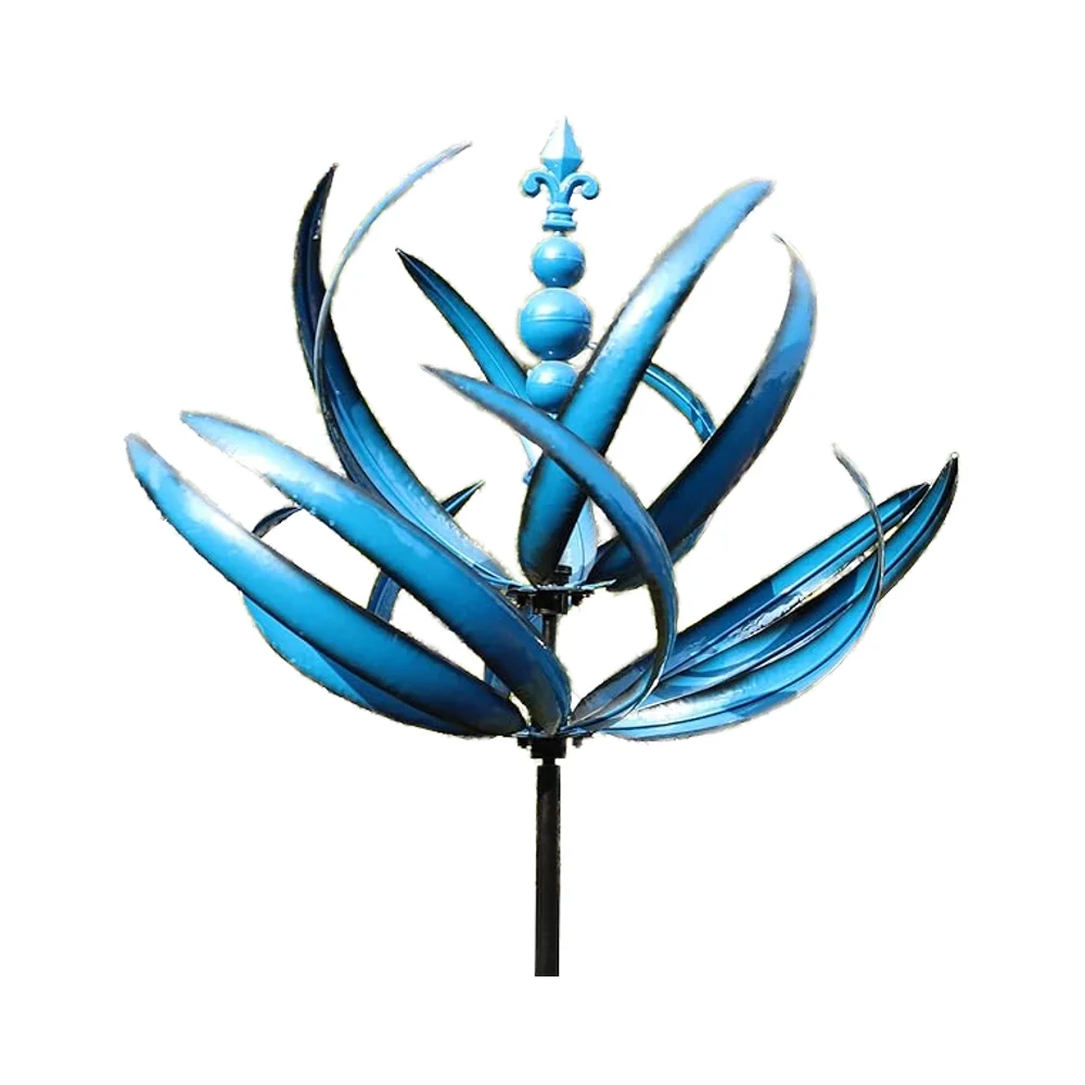 Двойной металлический дворовой декор кинетический ветер Спиннер украшение ветряная мельница садовые светильники на солнечной батарее