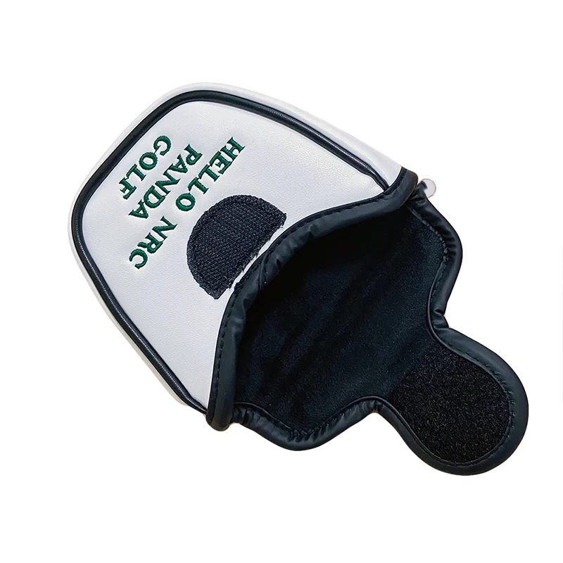 Golf Putter Cover Cute Panda Golf Headcover Magic Tape For Mallet Blade Putter Synthetic Leather Golf Club Head Protector