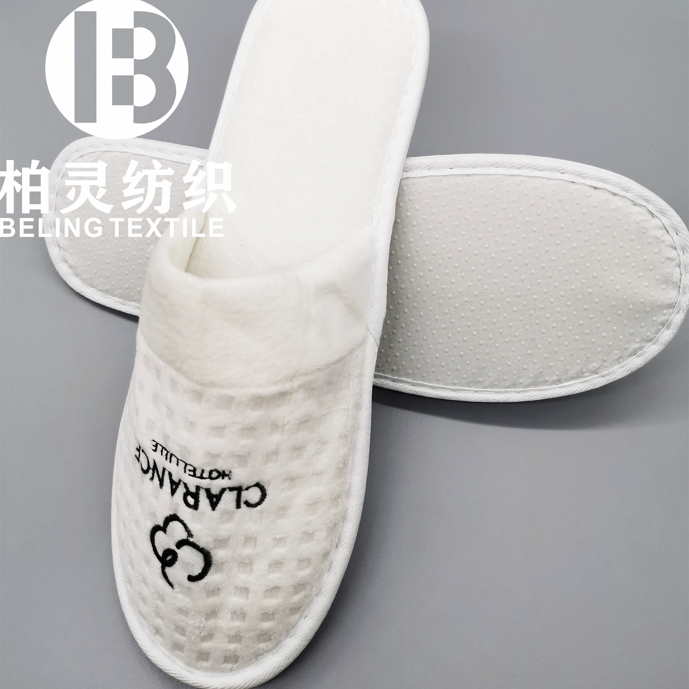 Plastic Dot anti-slip slippers Small check Waffle Disposable Hotel  Slippers Custom Logo Slippers