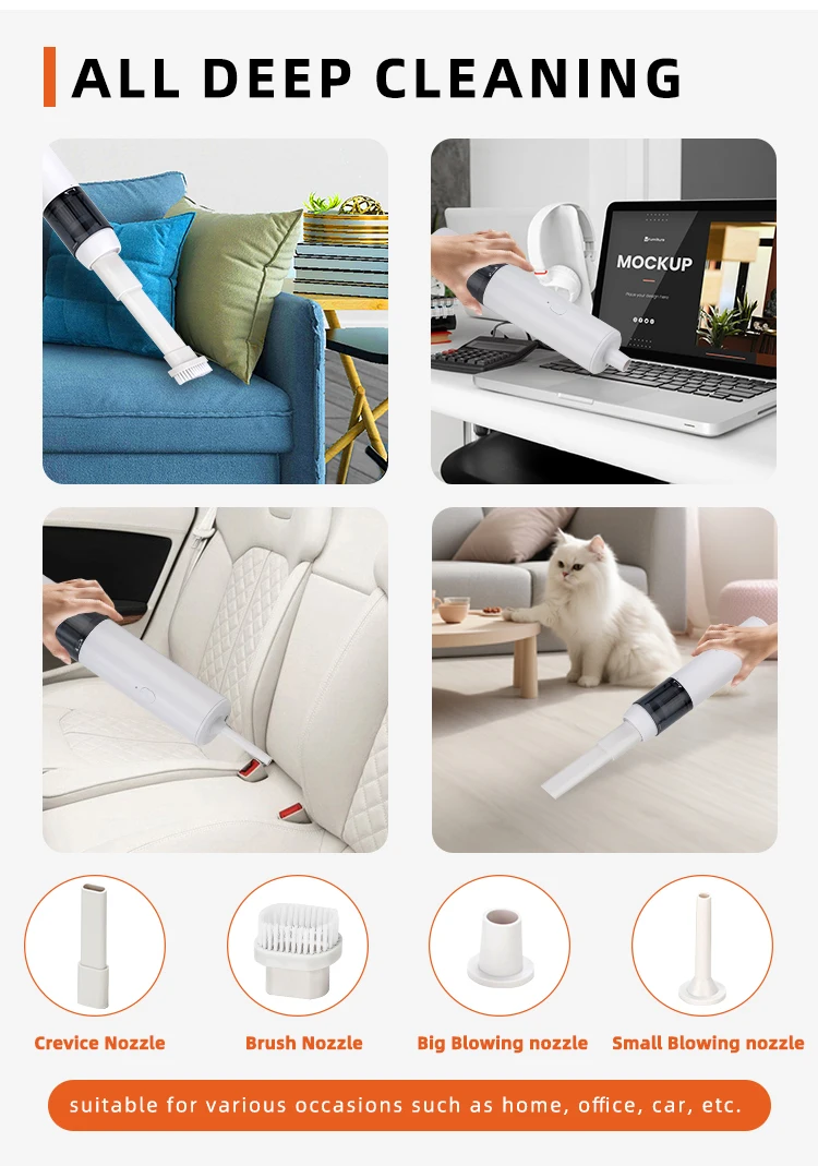 Top Selling Products 2024 Portable 4 in 1 Powerful Cordless Air Duster Handheld Air Blower Mini wireless Vacuum Cleaner For Car