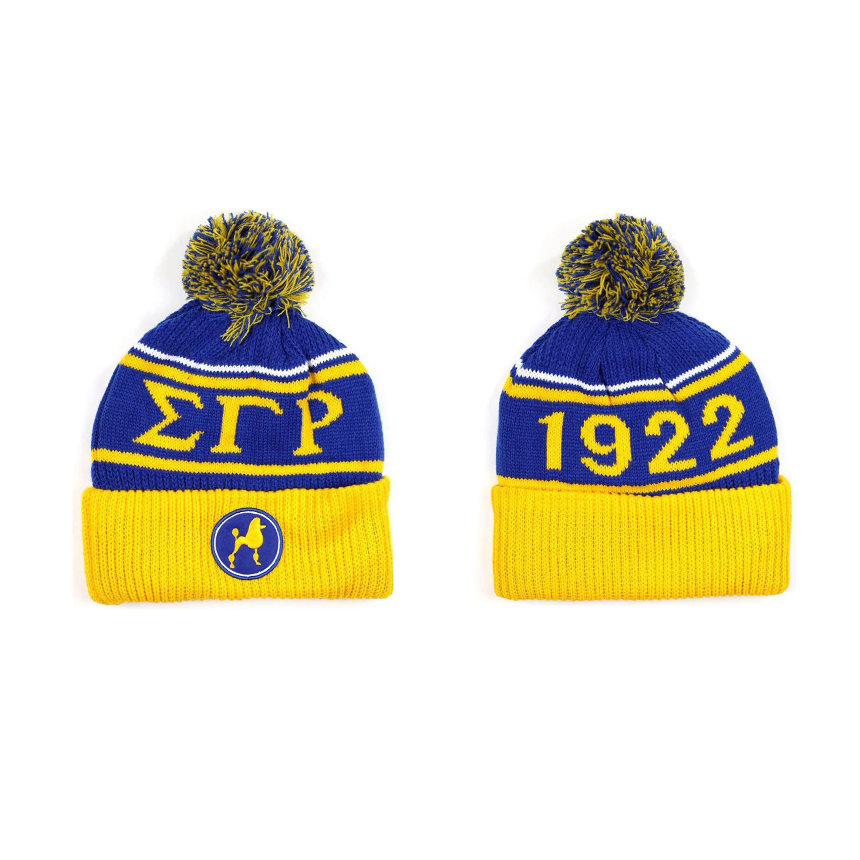 Custom sigma gamma rho Knitted Winter Knit Scarf Beanie Set Fashion knitted winter foot ball scarves beanie hat