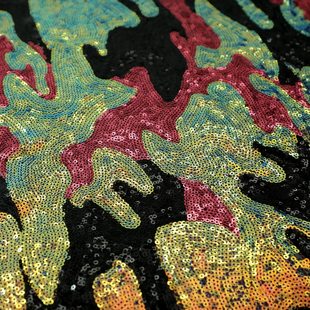 ARCHSTELLA Camouflage Iridescent 4-way Stretch Sequins Shiny Fashion Dress Fabric