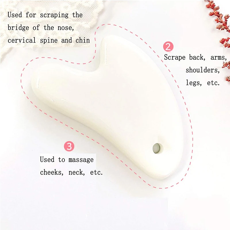 Chinese Traditional Massager cosmetic Board Portable Ceramic Facial Gua Sha Eyes Scraping Massage Tool