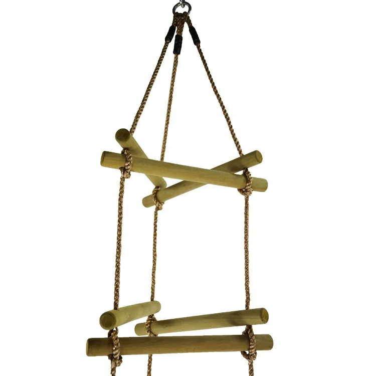 
climbing wooden triangular ropeladder 
