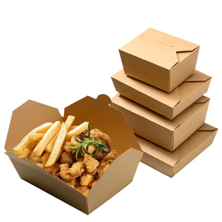 Panic Buying Kraft Paper Catering Salad Packaging Picnic Boxes