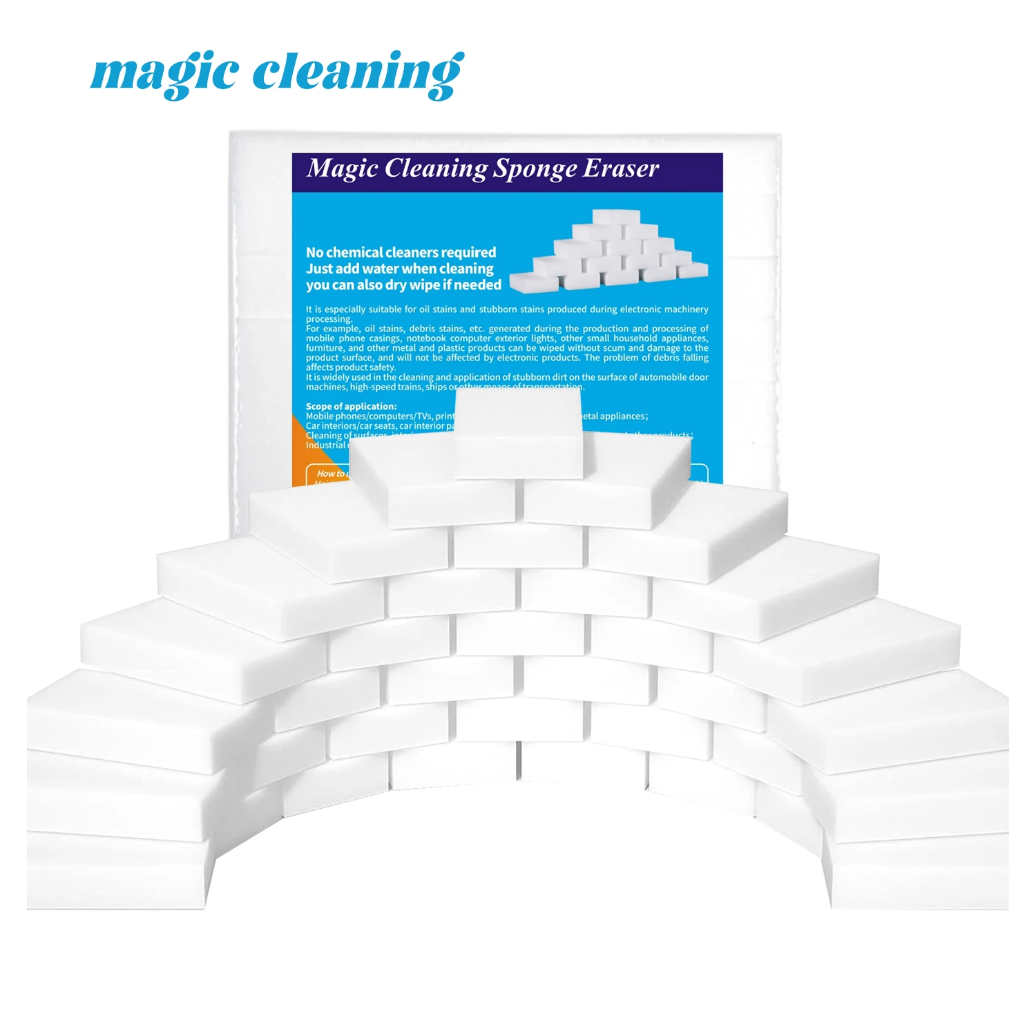 Melamine Sponge Magic Sponge Eraser Nano Cleaner Cleaning Sponge for Kitchen Office Bathroom Melamine Home Customized Logo