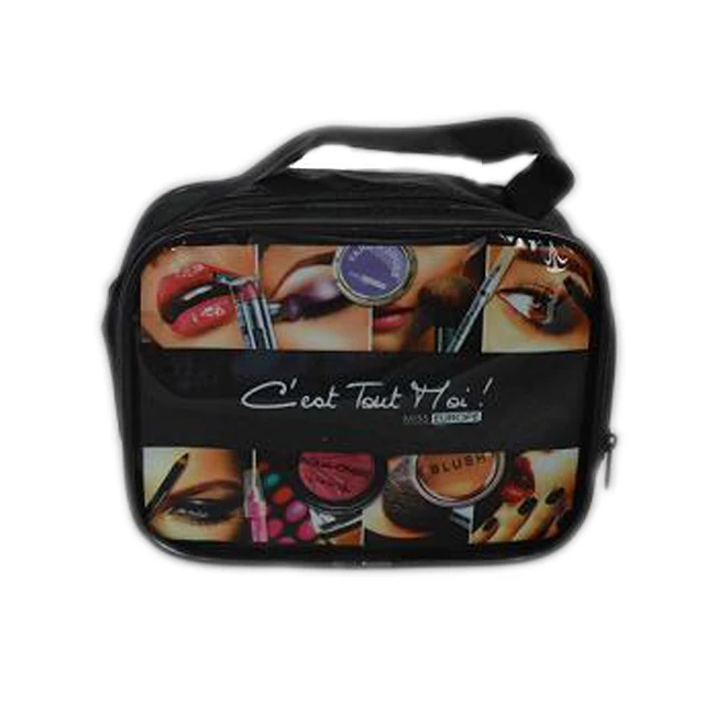 Noble PVC Cosmetic Bag Zipper Closure Fashionable Candy Pattern Printed Case Travel Customizable Available PU Leather Plastic PC