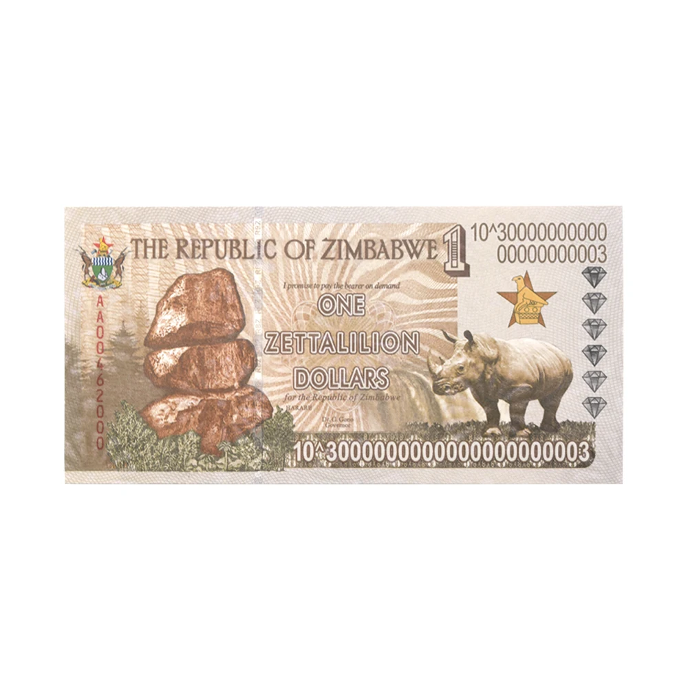 Zimbabwe One Zettalilion доллары Африка бумажная валюта Uncurrency сувенир подарок из Африки