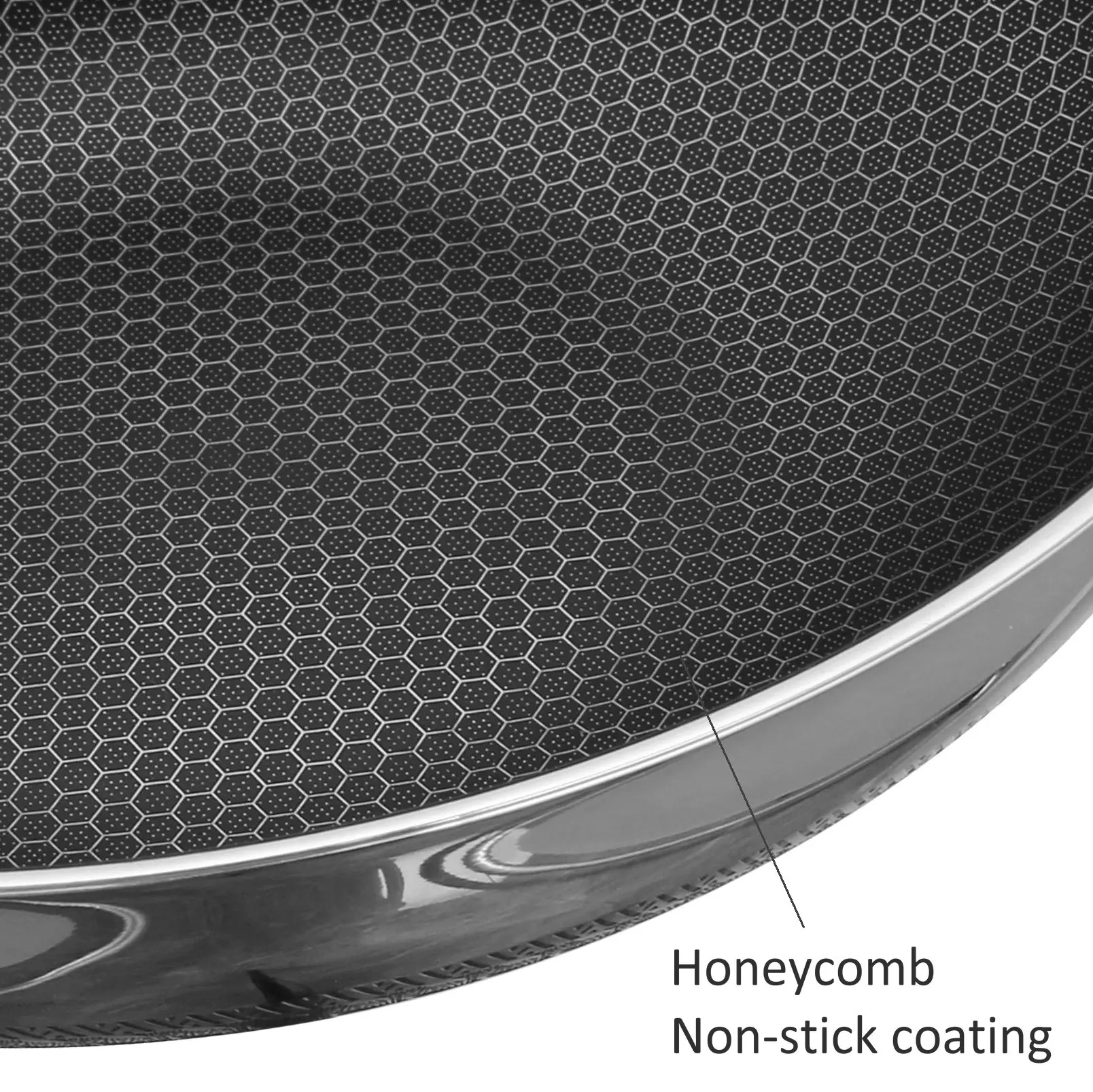 PFOA/PFAS FREE Honeycomb Nonstick korean Tri-ply 18/10 stainless cookware induction wok cooker with two side handles