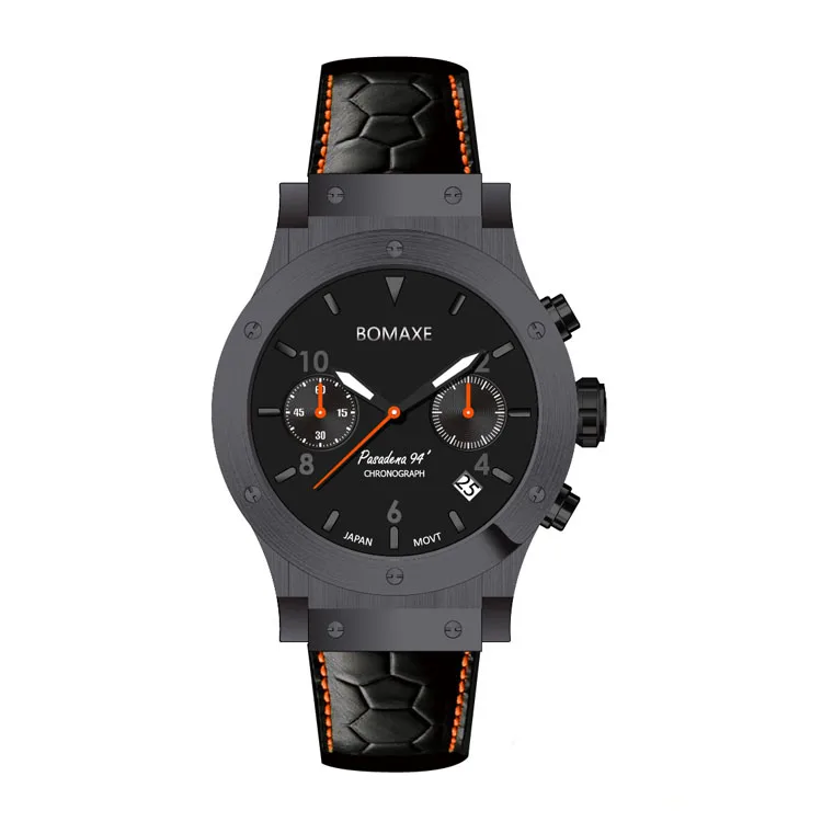 BOMAXE SA6059  Classic Men Luxury Brand Watches Black Stainless Steel Male Analog Clock 3 ATM Waterproof Quartz Men Wrist Watch