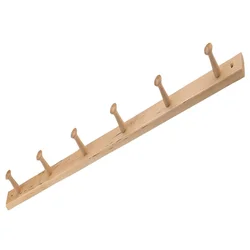 Entryway simple modern 6 hooks wall mount factory wholesale wood coat rack shelf
