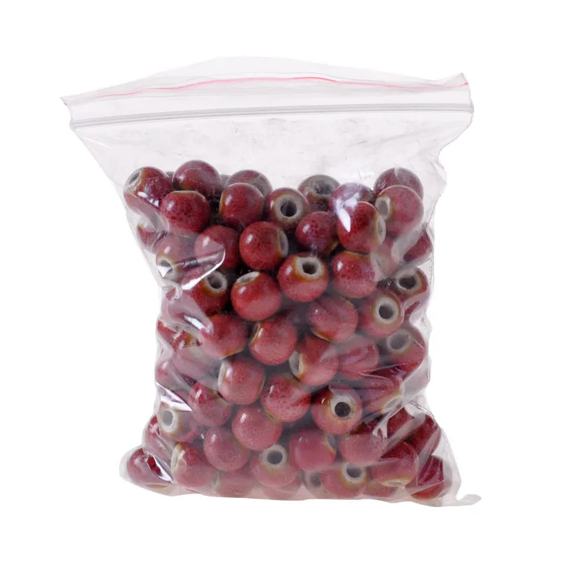 
8mm Round Flower Glazed Ceramic Beads DIY Jewelry Accessories 