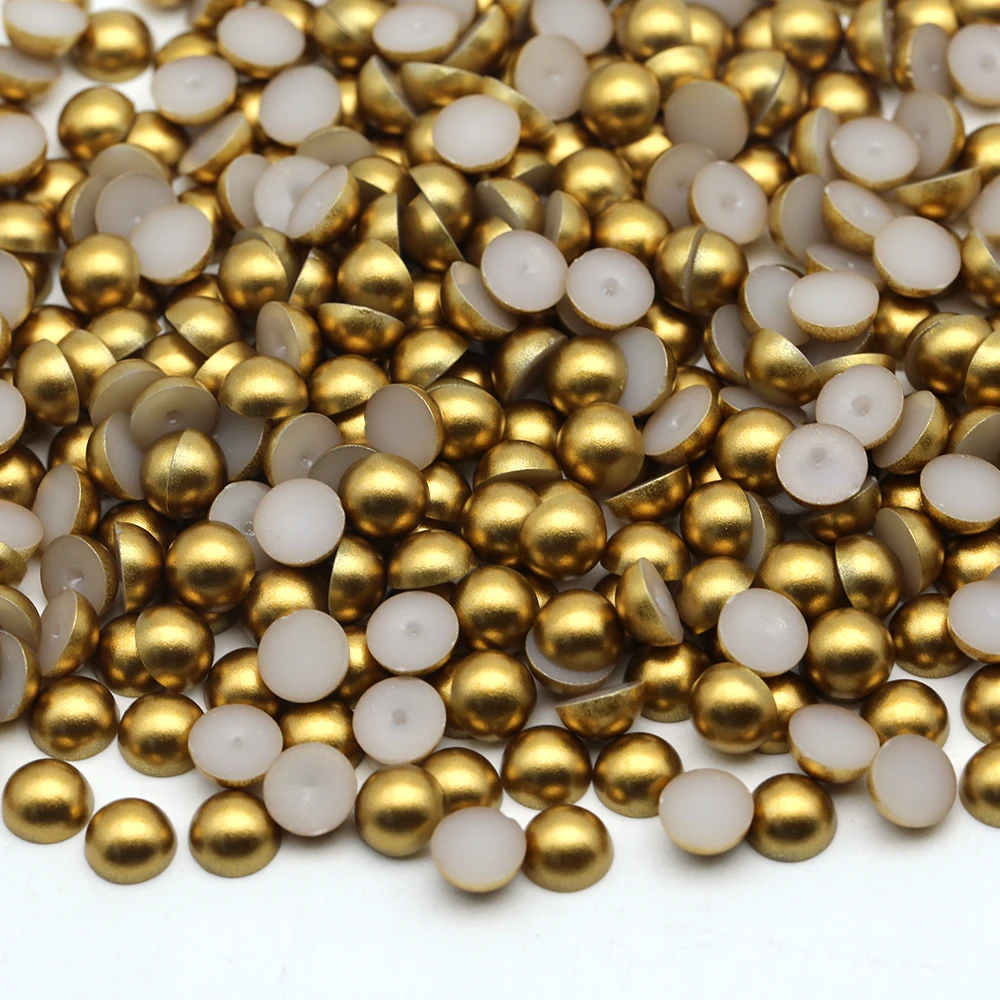 XULIN 113Kinds Color Matte Gold ABS Hlaf  Drilled Pearls Rhinestone Wholesale For Garment Decorating