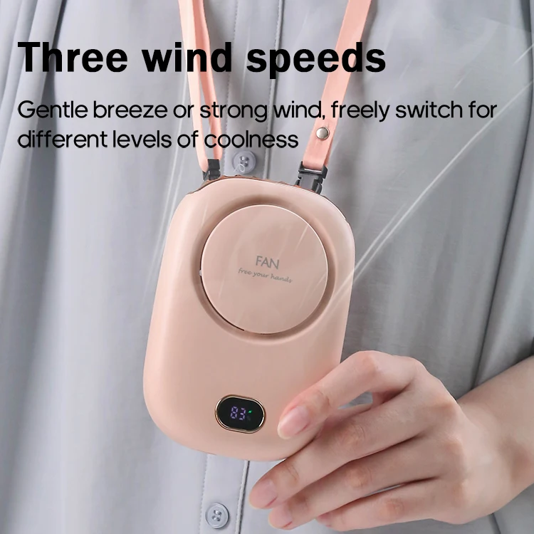 Personal Portable Outdoor Cold Wind Fan Sport Hands Free Mini Fan Bladeless USB Rechargeable Neck Fan