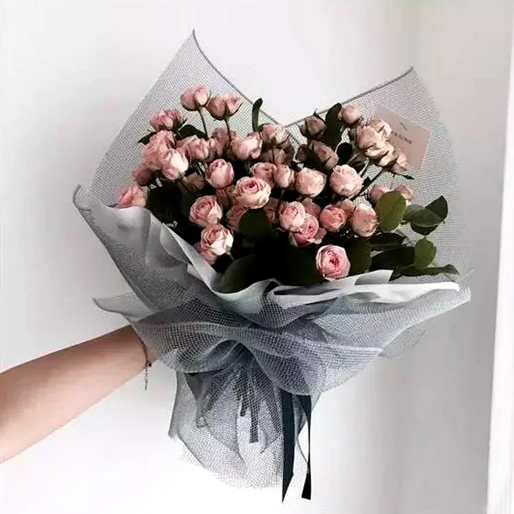 53cm*10yard Professional Made Wholesale New Hollow Net Flowers Packaging Material Wrapping Paper