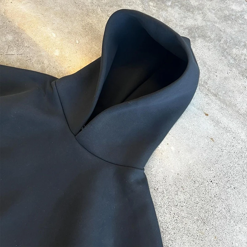 Custom heavyweight 500 600 gsm drop shoulder hoodies manufacturers blank 100% cotton oversized high quality cropped boxy hoodie