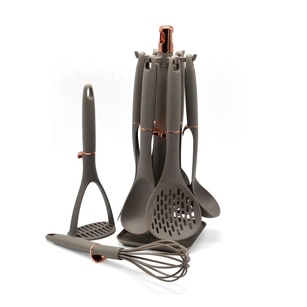 Лидер продаж на Amazon, набор термостойких нейлоновых кухонных принадлежностей с подставкой, 8 шт.