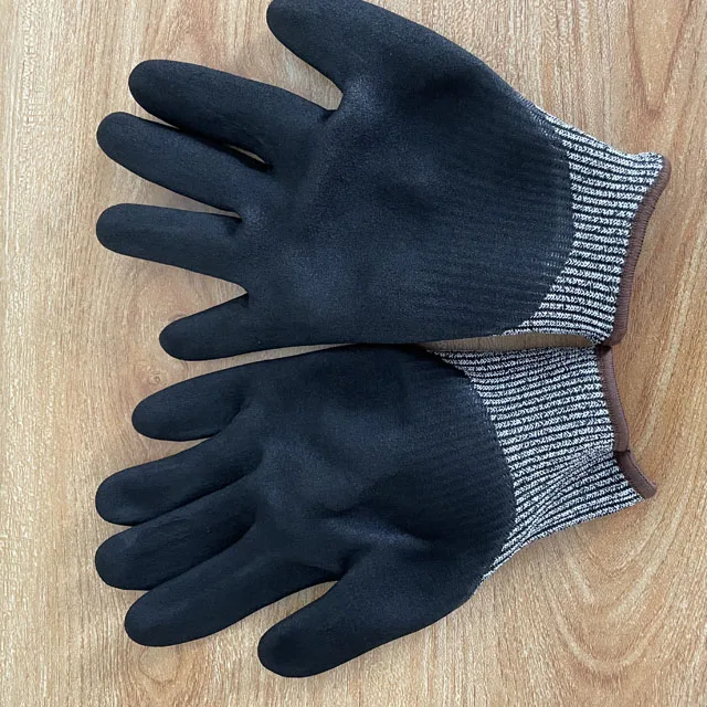  high quality double dip nitrile coated anti cut spearfishing diving gloves fishing hunting
