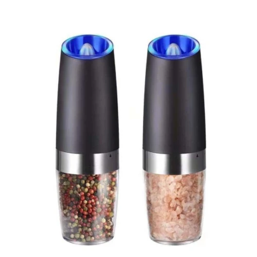 Wholesale Electric ABS Portable Gravity Salt And Pepper Mill With Led Light Automatic Pepper Grinder