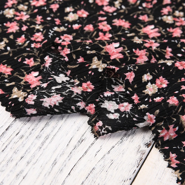 Wholesale Custom Cheap woven floral printed rayon crepe fabric
