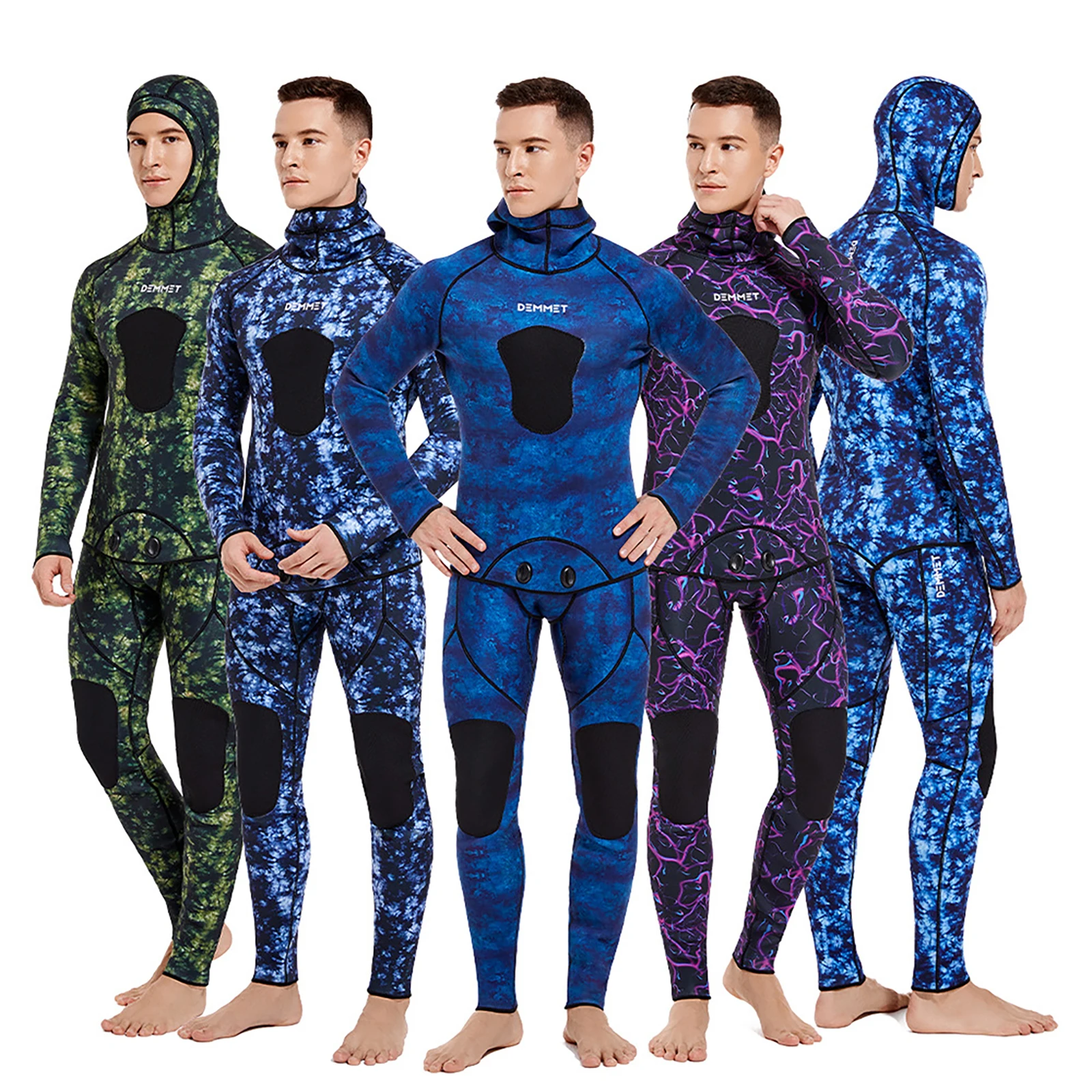 Wholesale Men 3mm CRSC Neoprene Two-Piece Camouflage Wetsuit Hunting Fishing Snorkeling Custom Long sleeves Hoodie Top Pants
