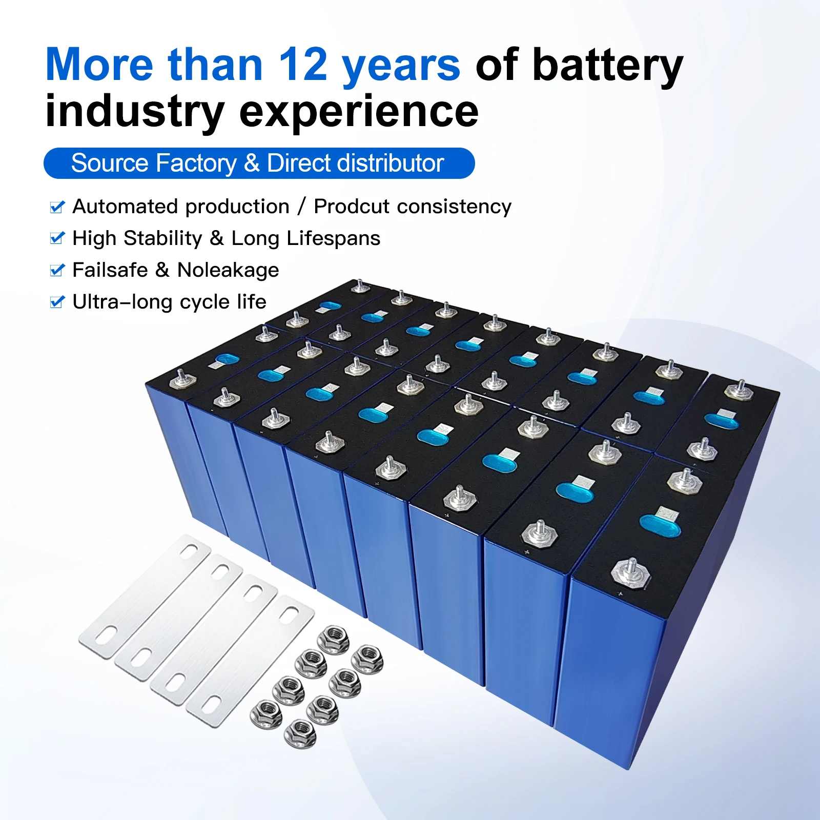 Prismatic lithium ion 280ah battery rechargeable li-ion battery 3.2v 300ah lifepo4 akku for solar Energy Storage Battery
