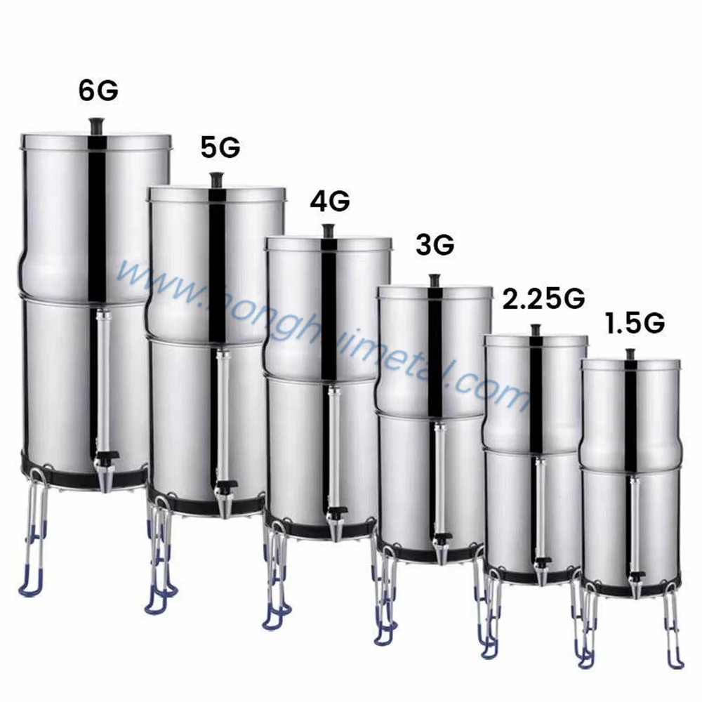 HONG HUI NSF 42& 372 LT-1.5A Camping Stainless Steel Water Purification Gravity Fed Water Filter System