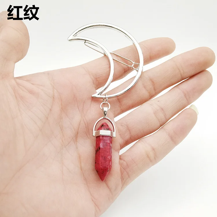 Прямая поставка, новинка 2021 года, стильная заколка для волос, разноцветная заколка для волос с изображением зародышей Луны, элегантная заколка для волос