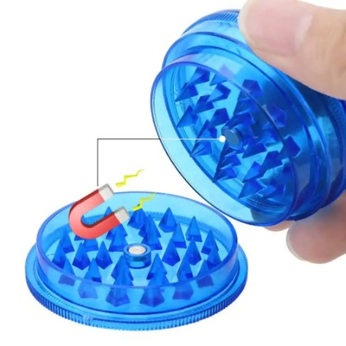 Plastic Herb Grinder Shark Teeth 3 Layer Crusher Hand Miller Metal Grinder