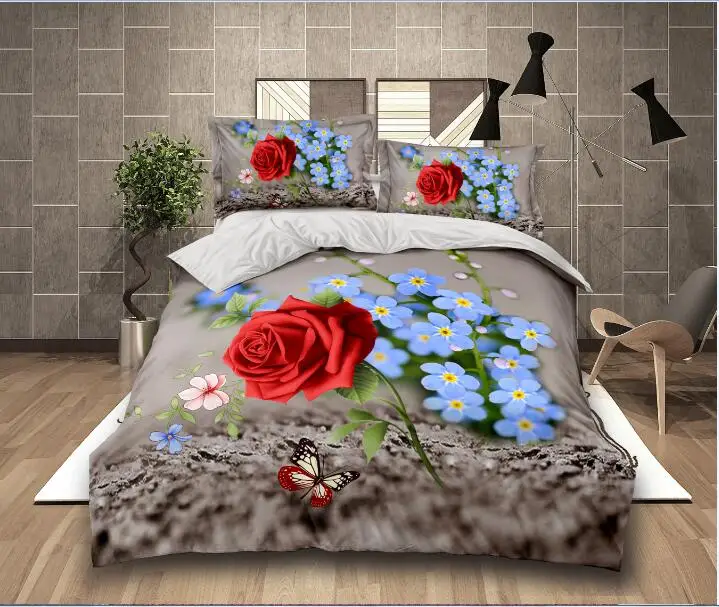 hot sale 3D flower design bed sheet with polyester brushed fabric