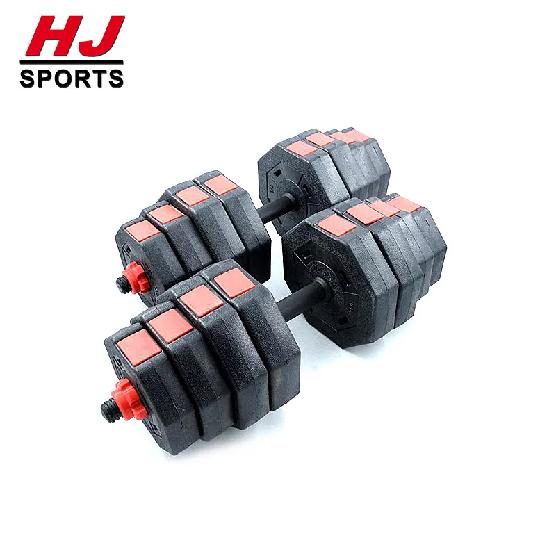 
Adjustable Free Weight Dumbbell Barbell Fitness Equipment Sand filled Plastic Dumbbell Set For Fitness Training HJ-00290-10-20KG 