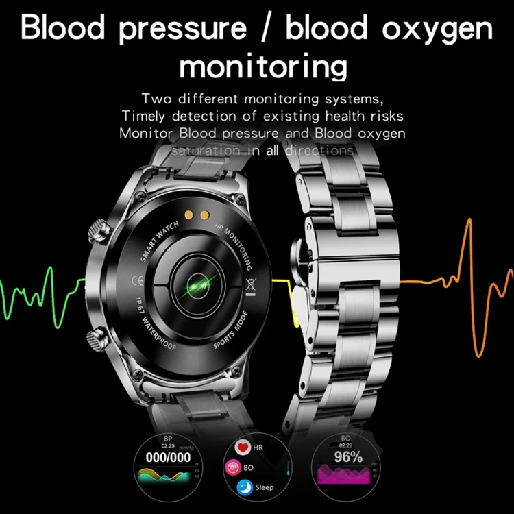 Luxury Brand Lige Mens Full Touch Screen Sports Fitness Watch Suitable For Android IOS Smartwatch